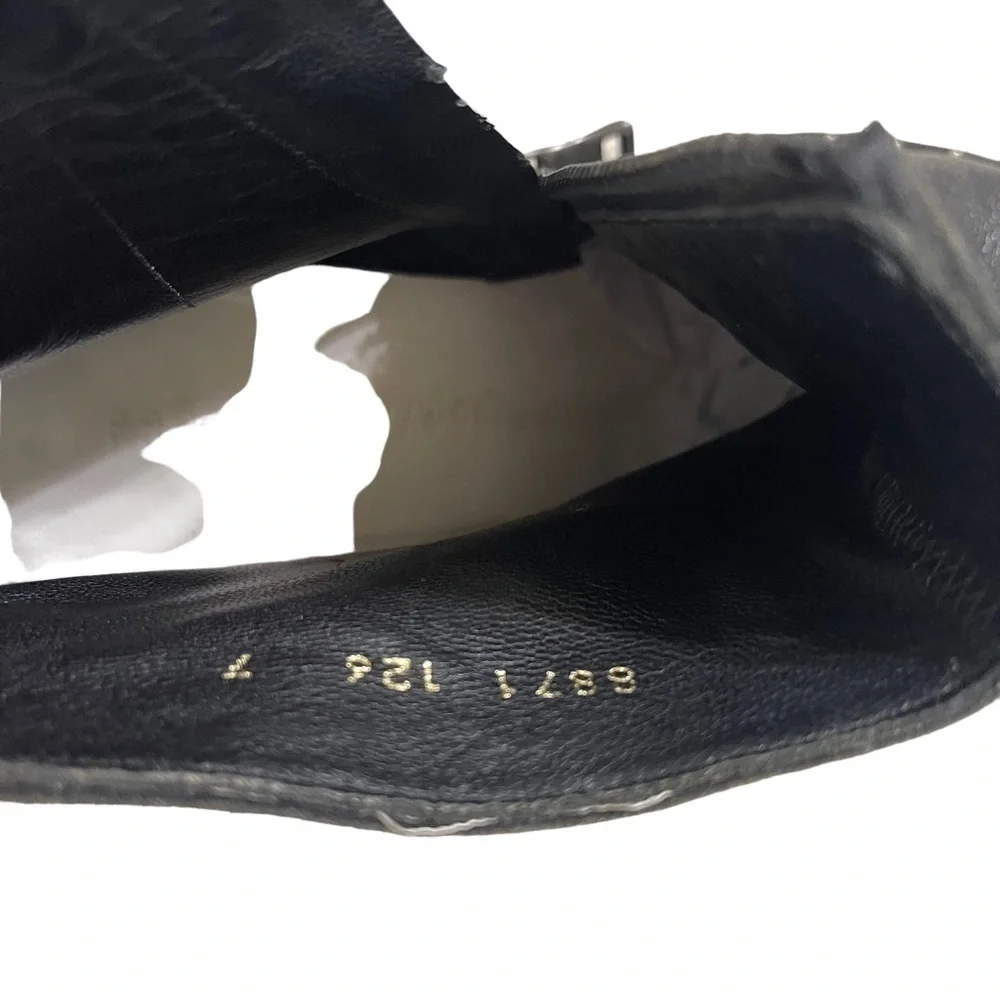 Freda Salvador Ankle Booties Black Calf Leather Block Heel Size 7